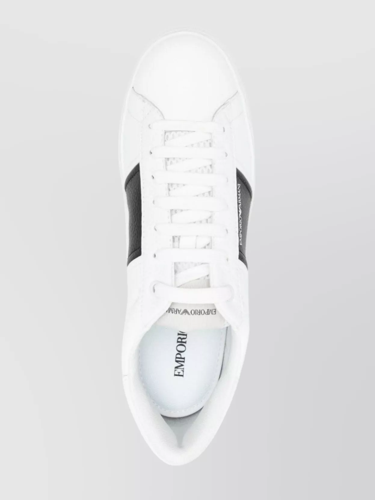 Emporio Armani Calf Leather Grained Texture Sneakers