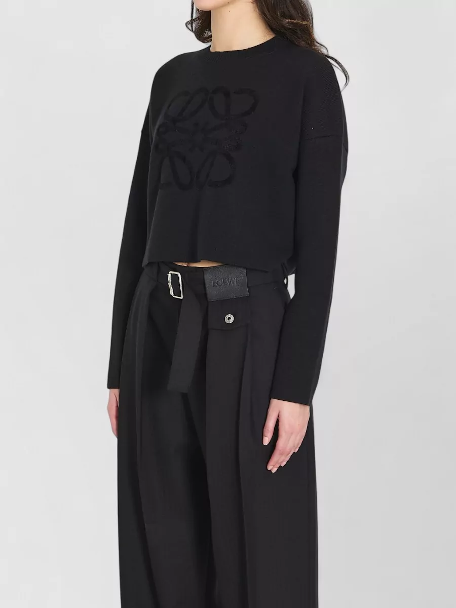 Loewe Wool Blend Sweater Relaxed Fit Cropped