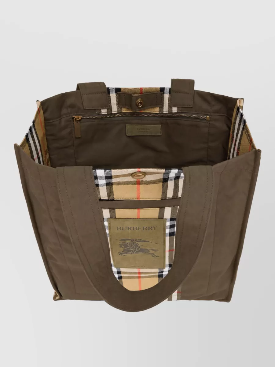 Burberry Checked Tote Bag
