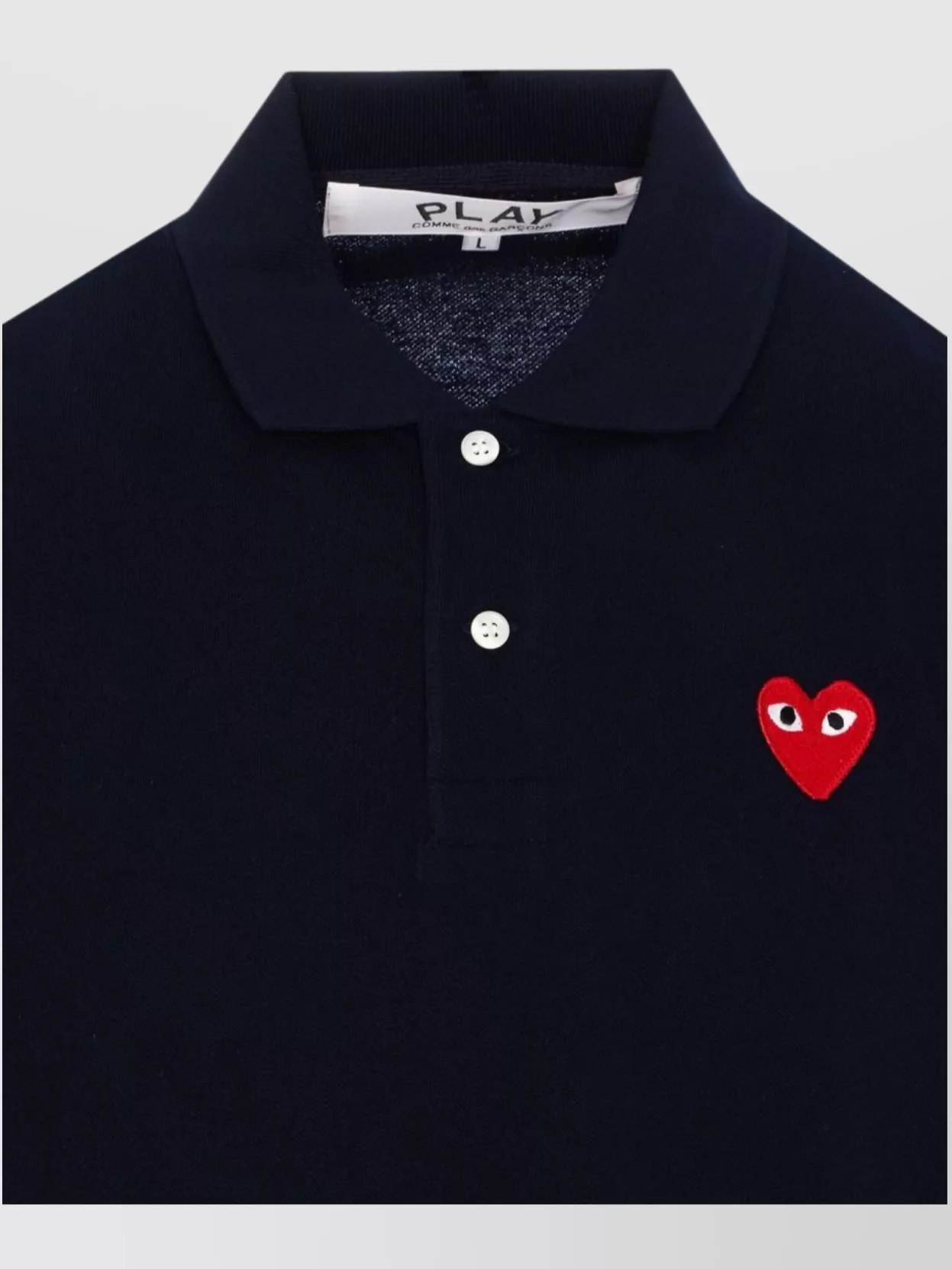 Comme Des Garçons Play Short Sleeve Polo Shirt With Embroidered Logo