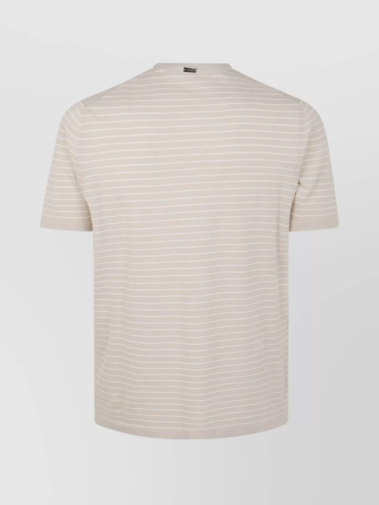 Herno Men's Round Neck Short Sleeve Striped Sweater