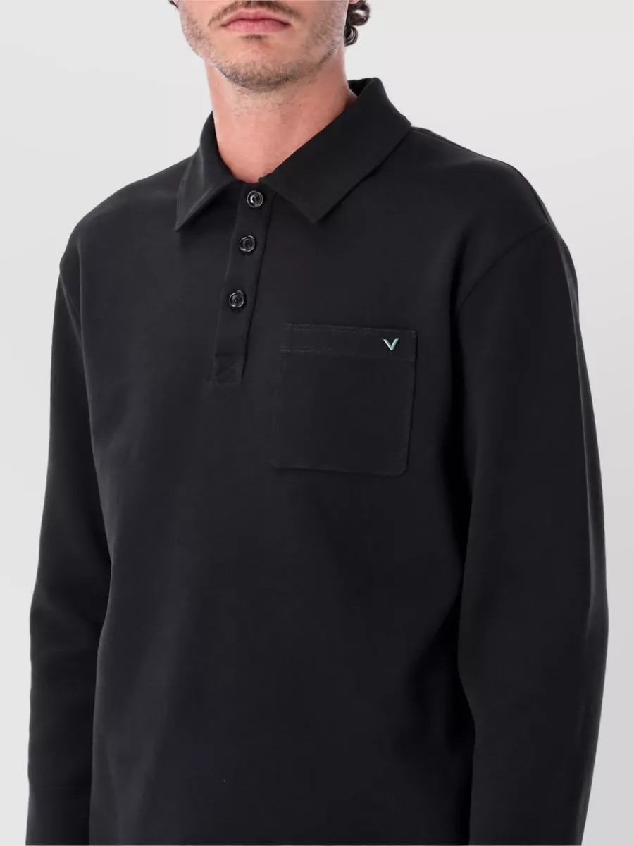 Valentino Garavani Cotton Boxy Long-Sleeve Polo Shirt