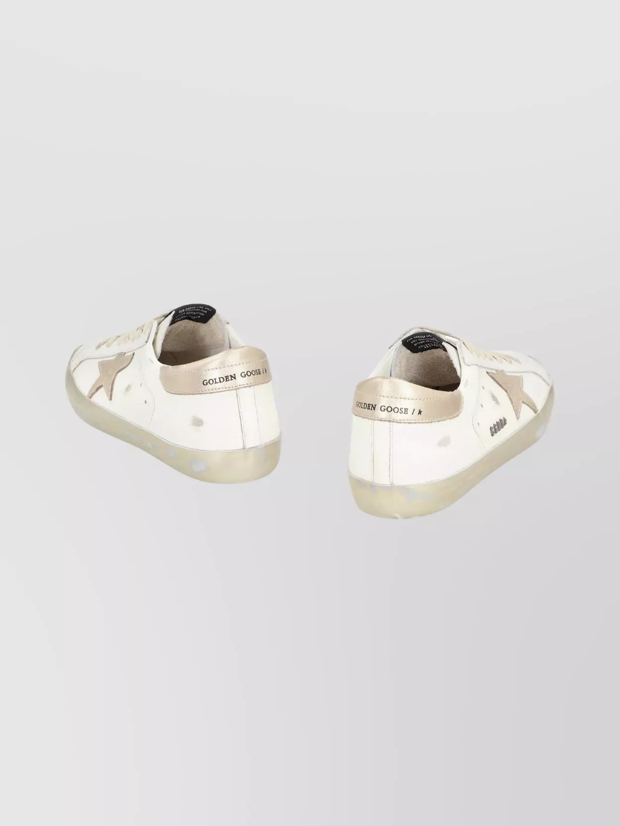 Golden Goose Round Toe Leather Sneakers With Metallic Accents