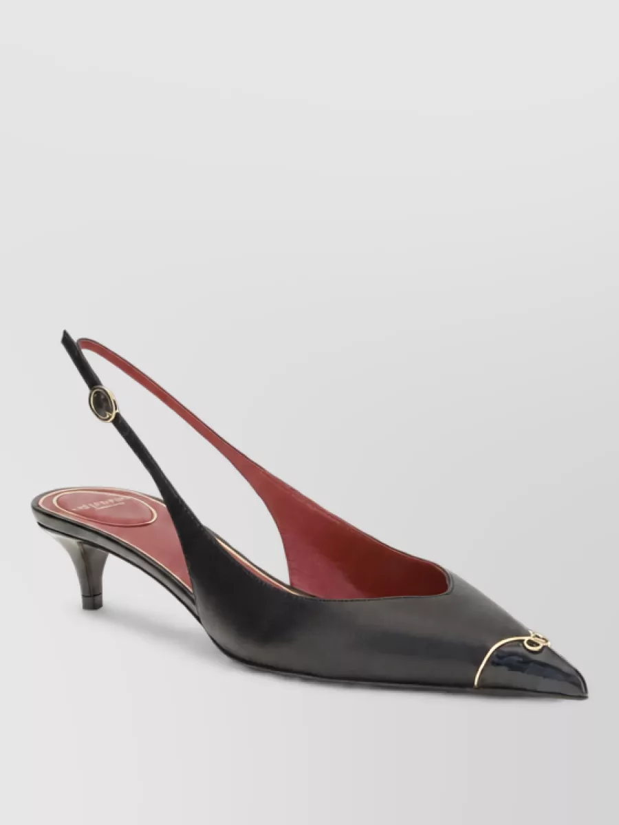Valentino Garavani leather vlogo slingback mules