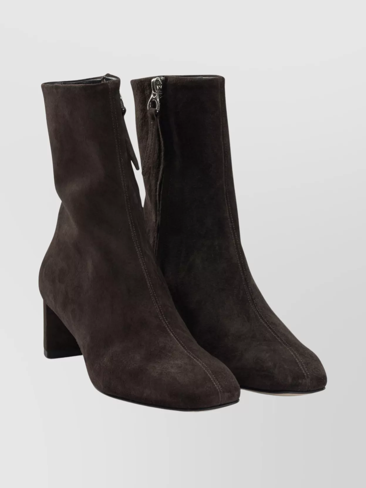 Aeyde Suede Block Heel Ankle Boots Millie In Brown