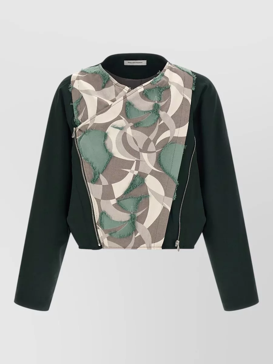 Kiko Kostadinov virgin wool geometric asymmetric v-neck blouson