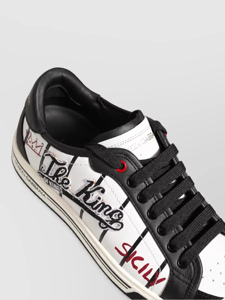 Dolce&Gabbana Calf Leather Logo Low-Top Sneakers