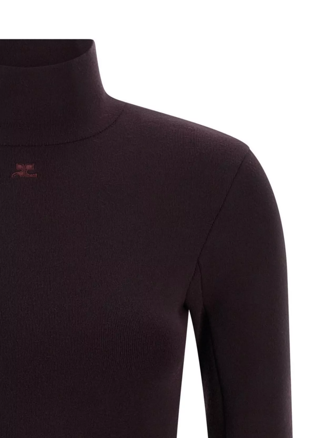 Courrèges Maroon Interlock Viscose Sweater In Burgundy