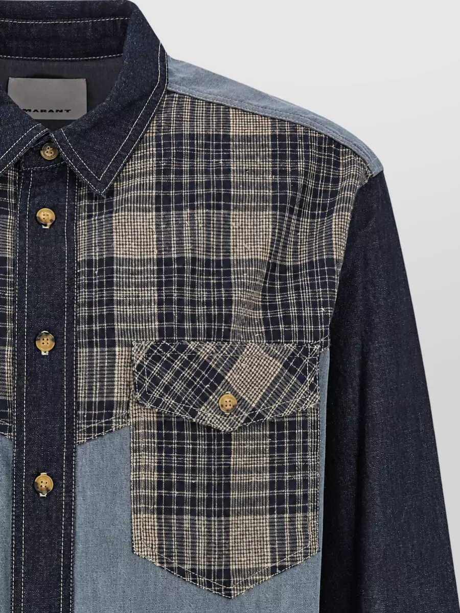Isabel Marant Color Block Checked Shirt