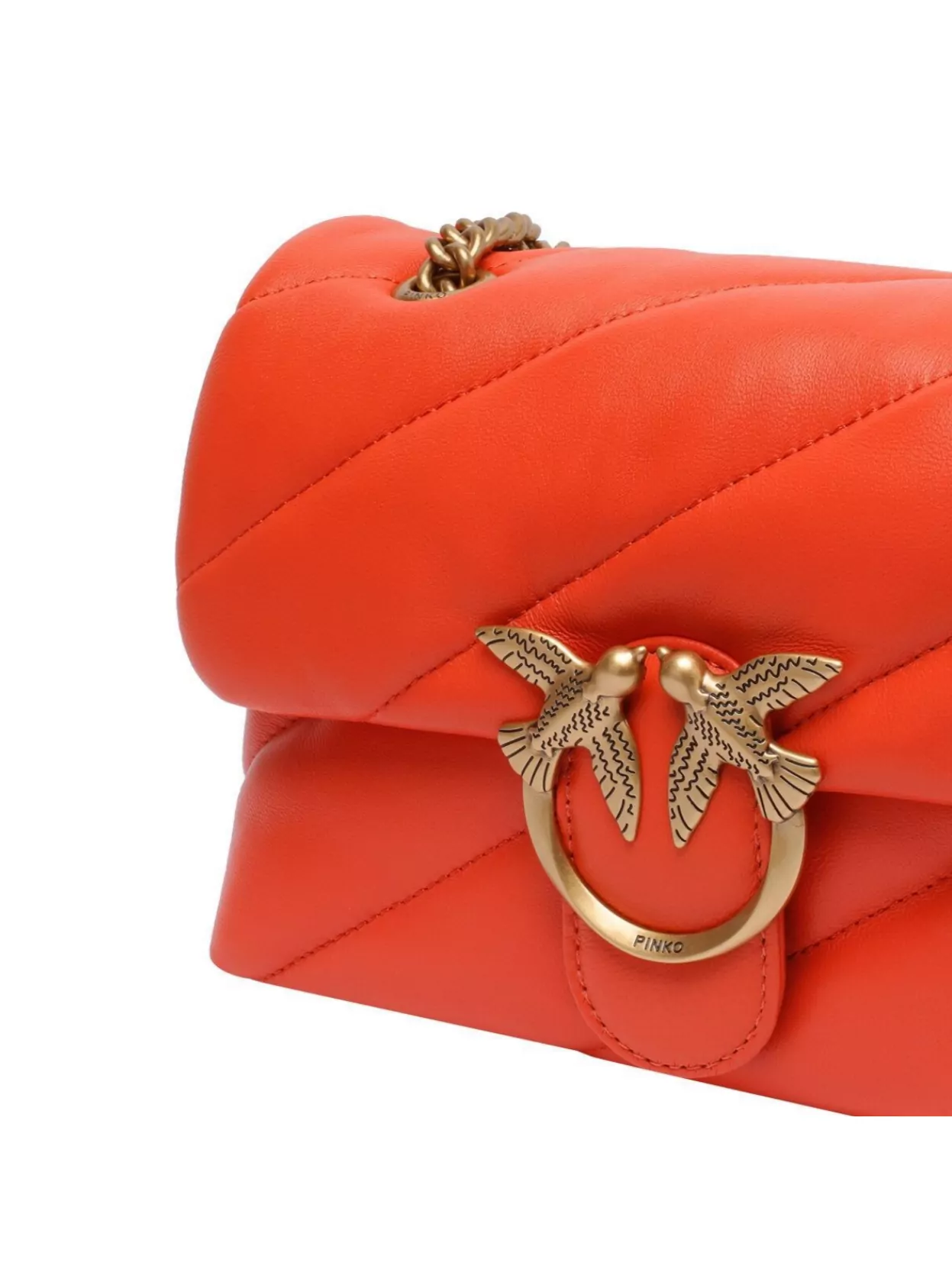 Pinko Bird Chain Strap Gold-tone Quilted Shoulder Bag