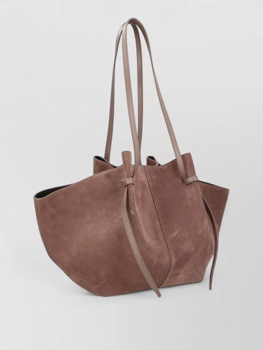 Yuzefi Mochi Suede Shoulder Bag Long Handles