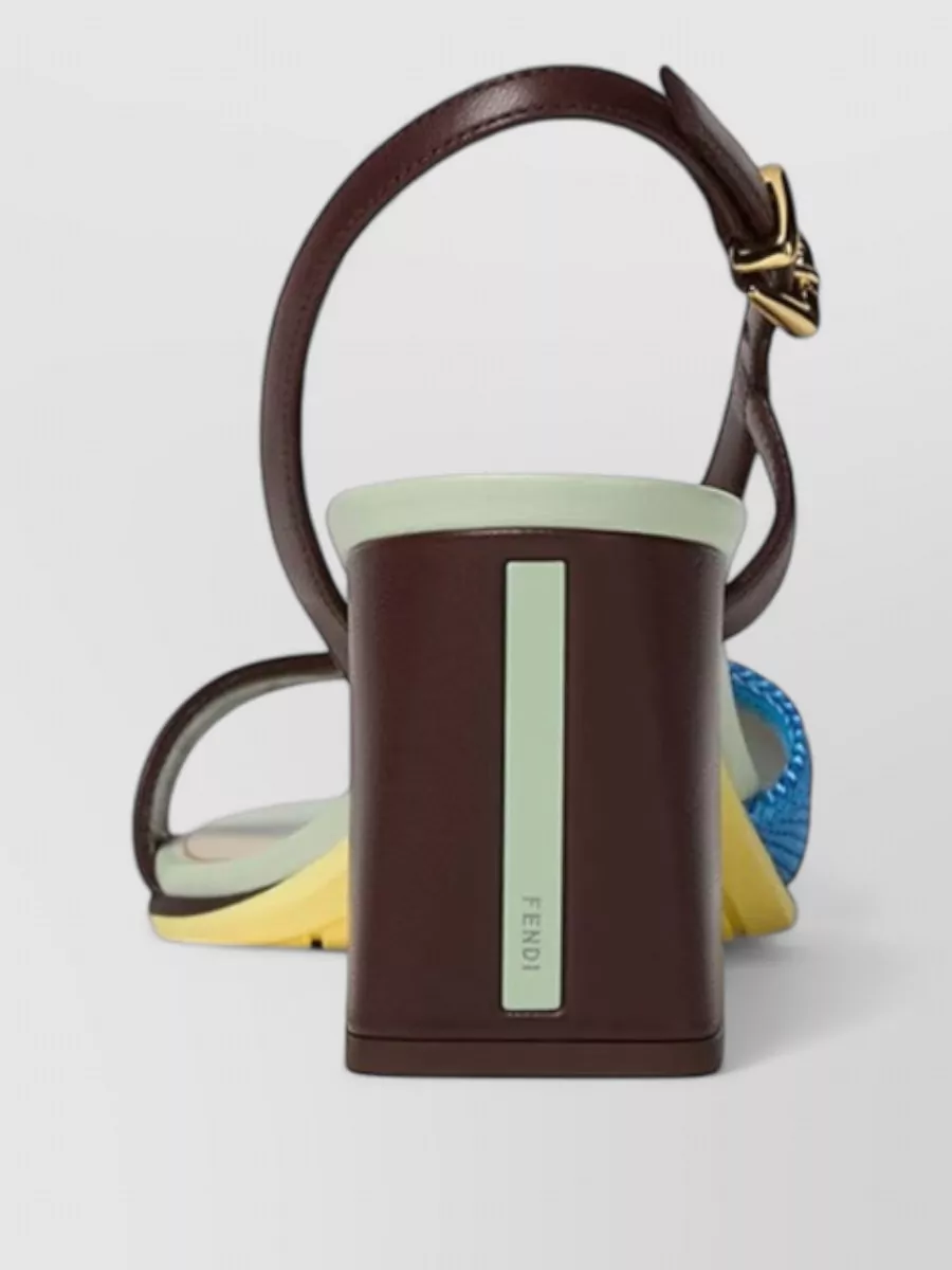 Fendi Knit And Leather Sandals