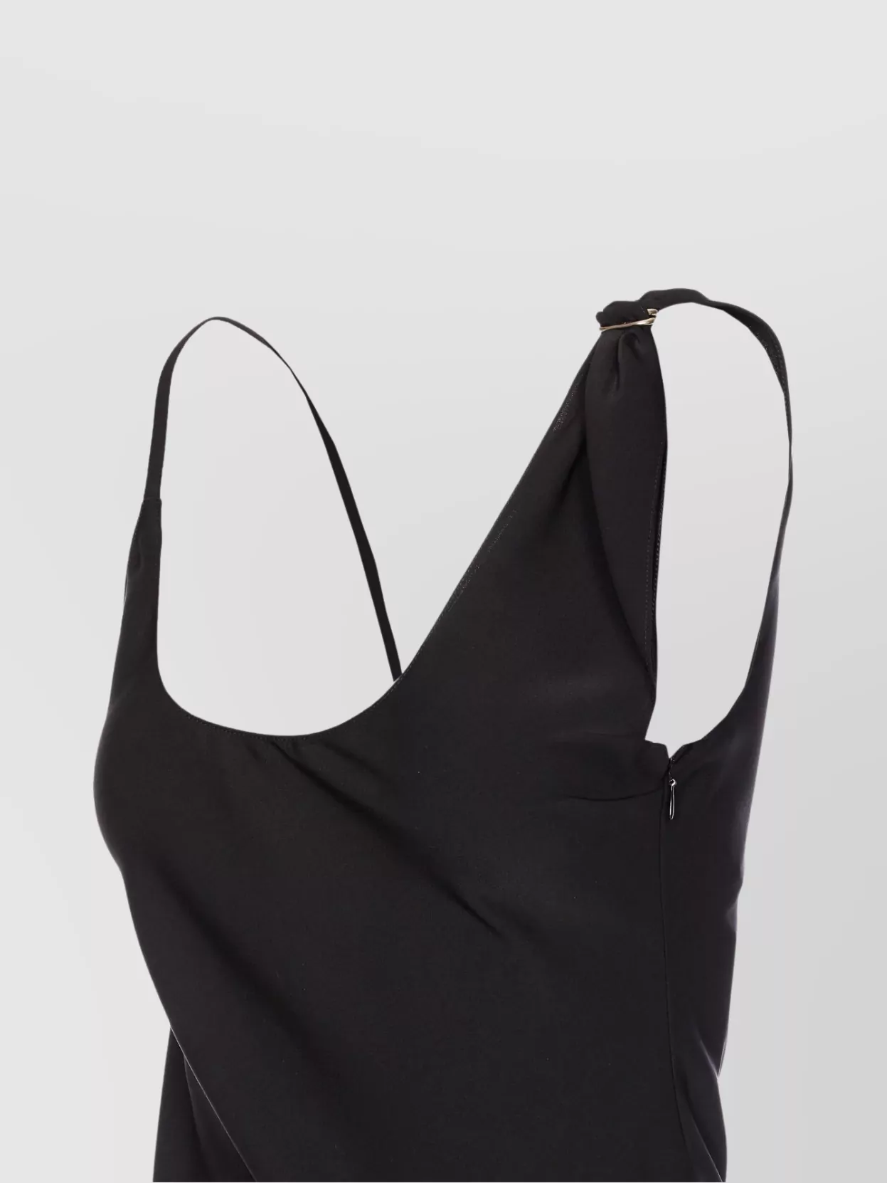 COURRÈGES BOTTOM ASYMMETRICAL MIDI SLEEVELESS SHOULDER DETAIL