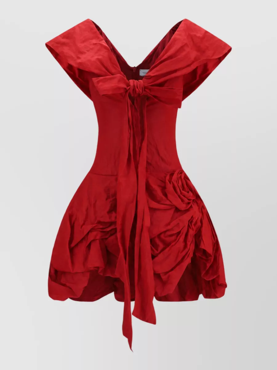 Magda Butrym cotton draped shawl-collar mini dress