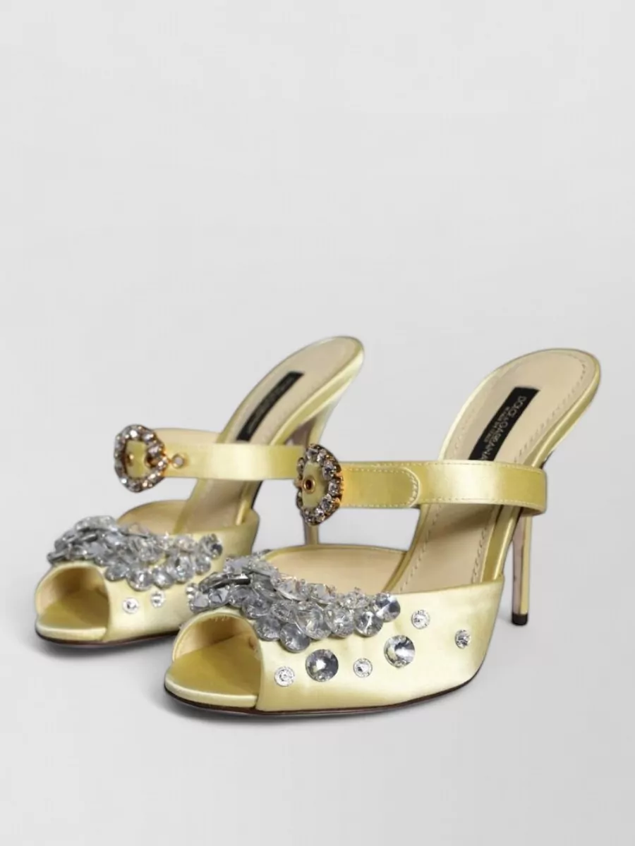 Dolce&Gabbana Crystal-Embellished Satin Mules