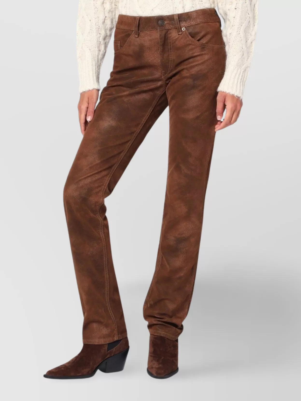 Isabel Marant Étoile Tobacco Faux Leather Trousers Women In Brown
