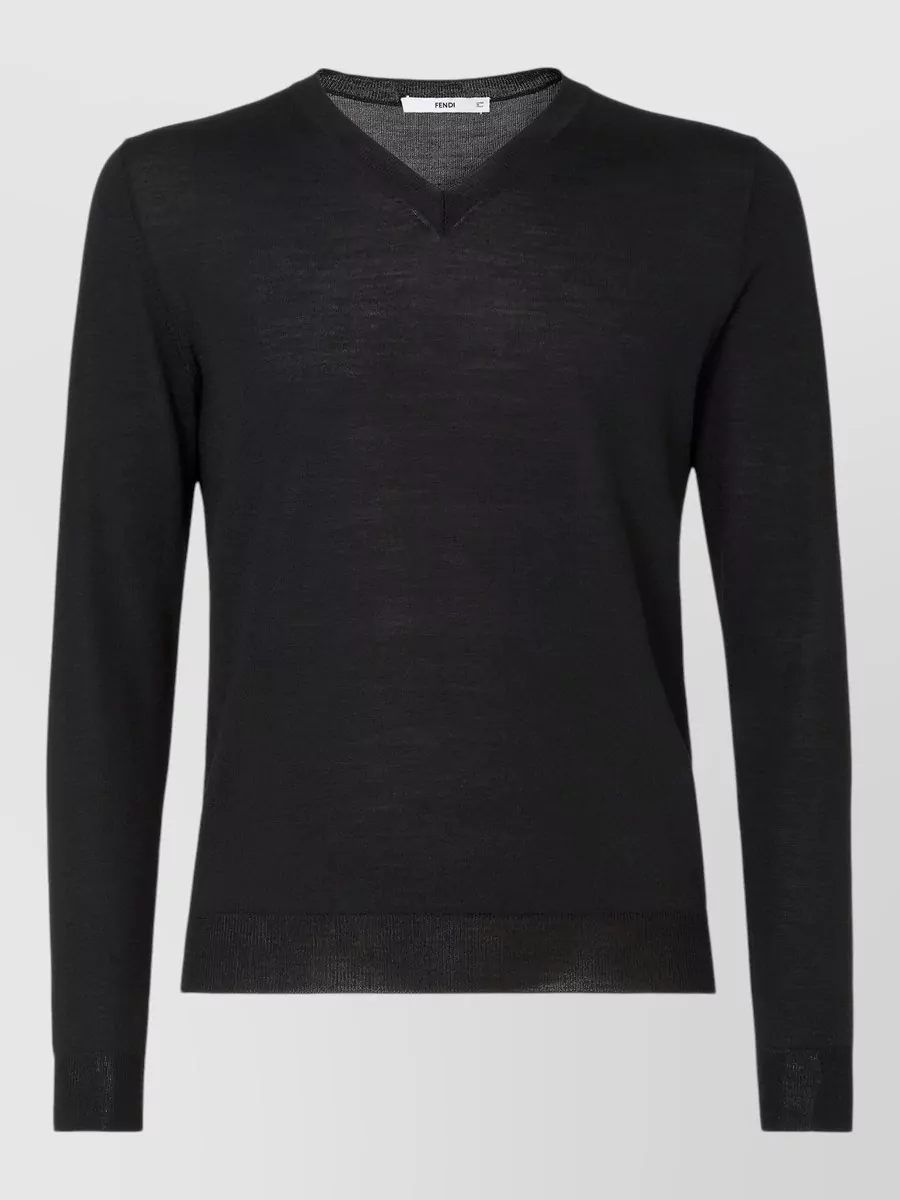 Fendi Wool slim-fit v-neck sweater