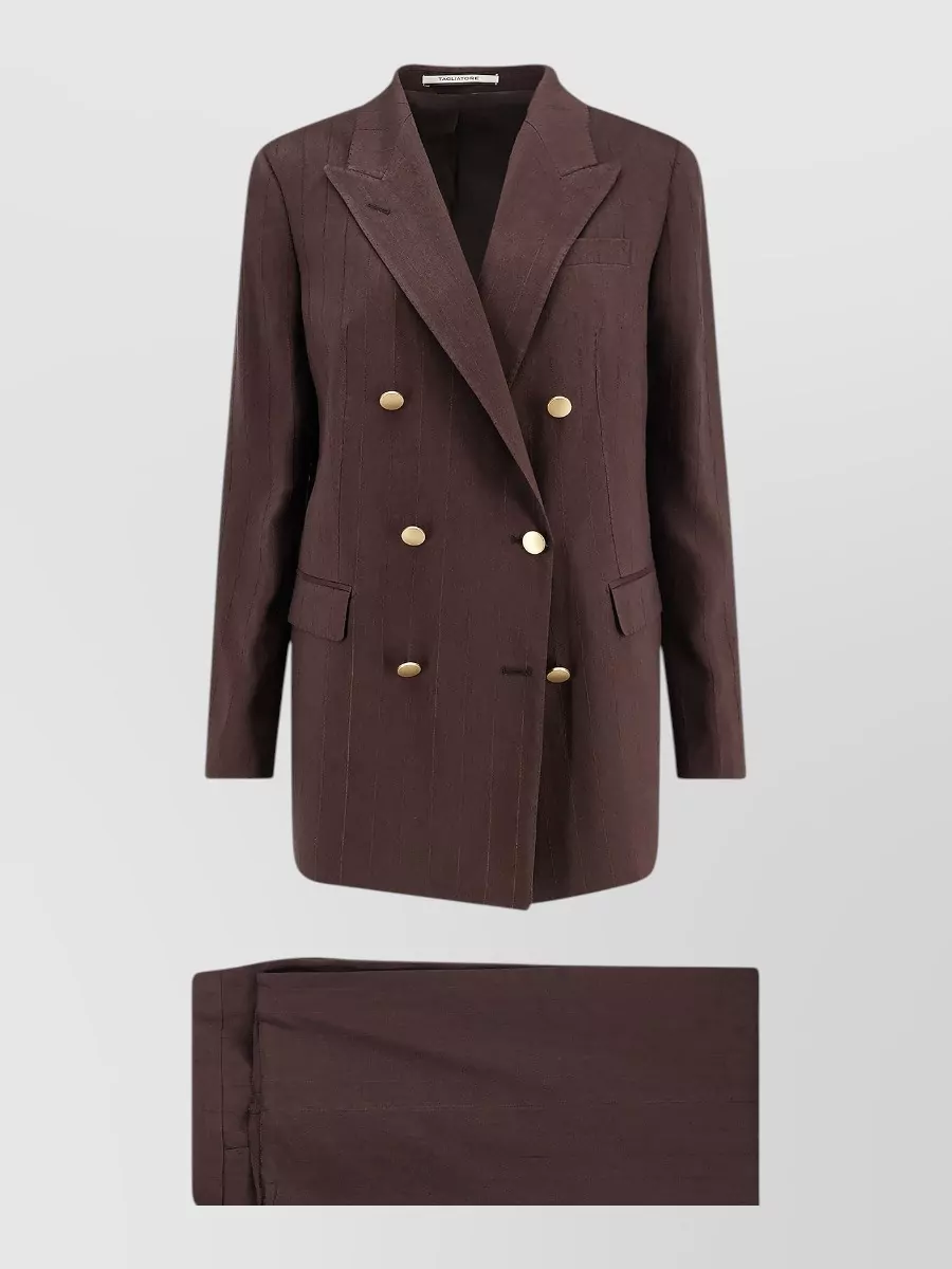 Tagliatore linen pinstripe double-breasted suit
