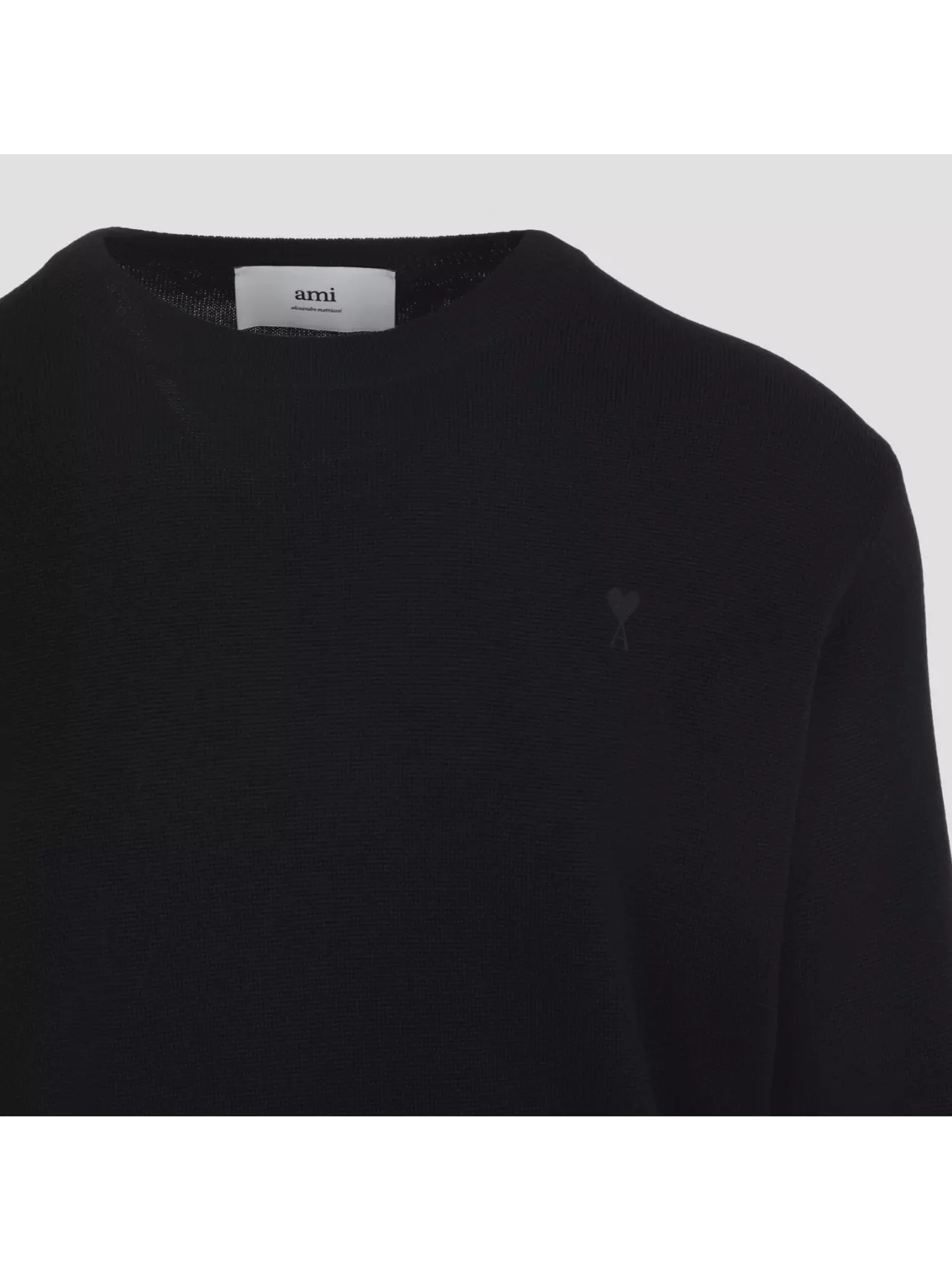 Ami Paris Crew Neck Long Sleeve Ribbed Sweater