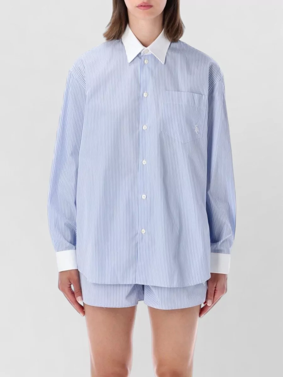 Sporty & Rich striped oversized cotton shirt
