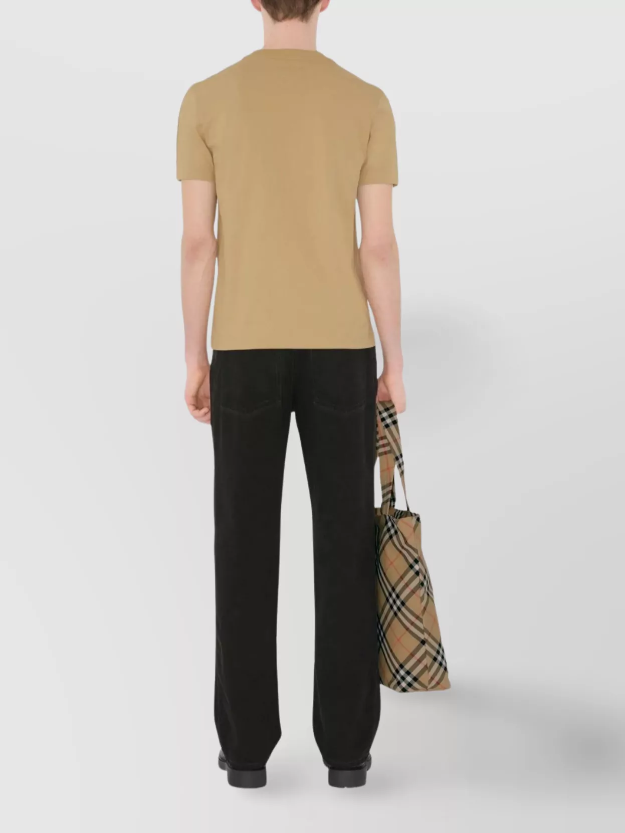 Burberry Shoulder Check Pattern Crew Neck T-Shirt