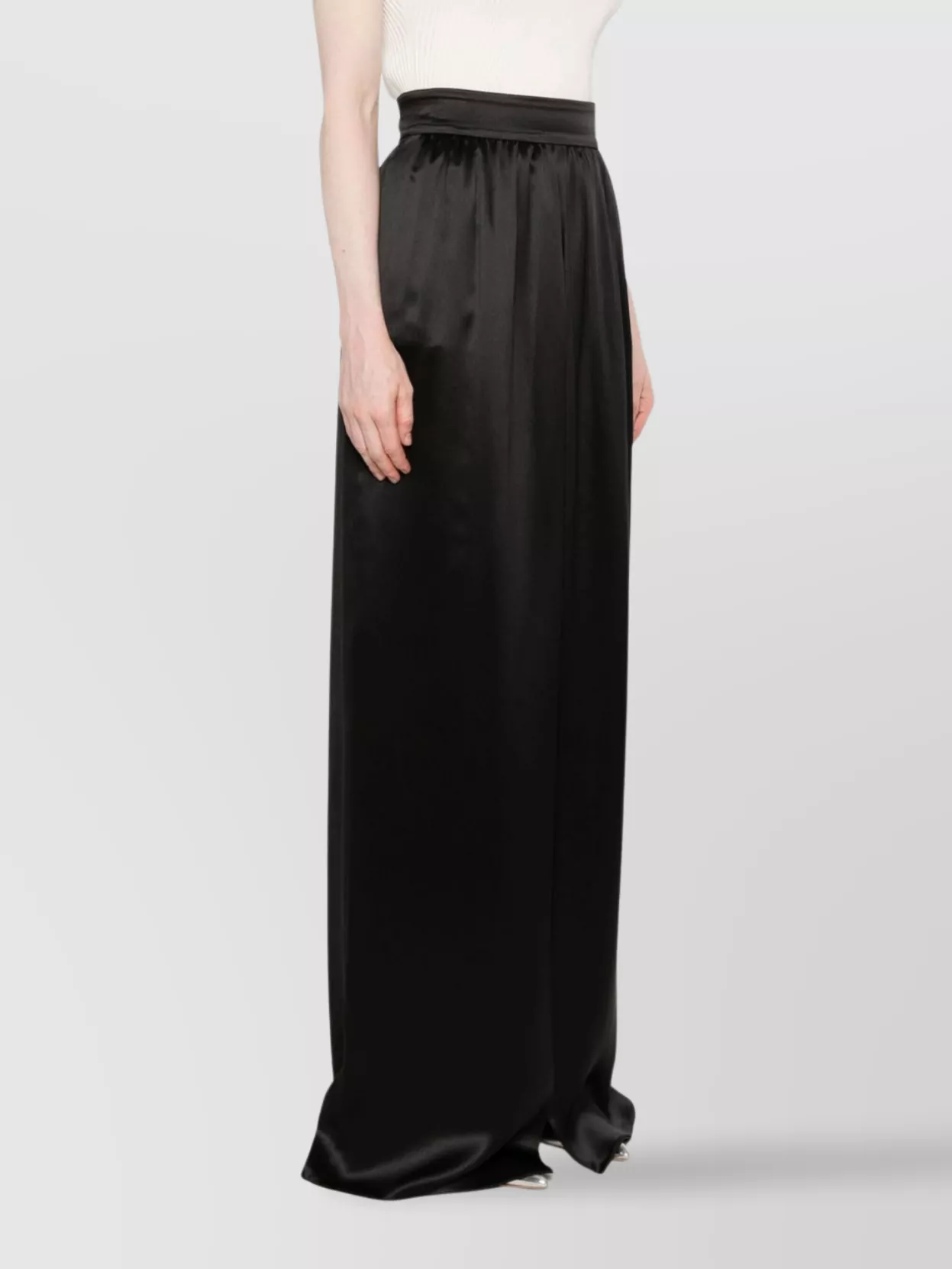 Dolce&Gabbana High Waist Satin Finish Skirt With Side Pockets