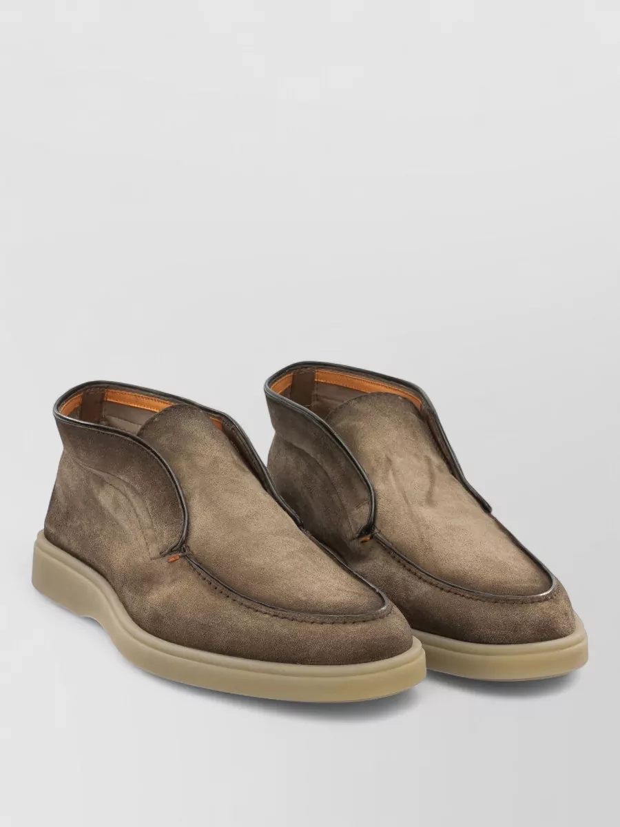 Santoni suede leather loafers