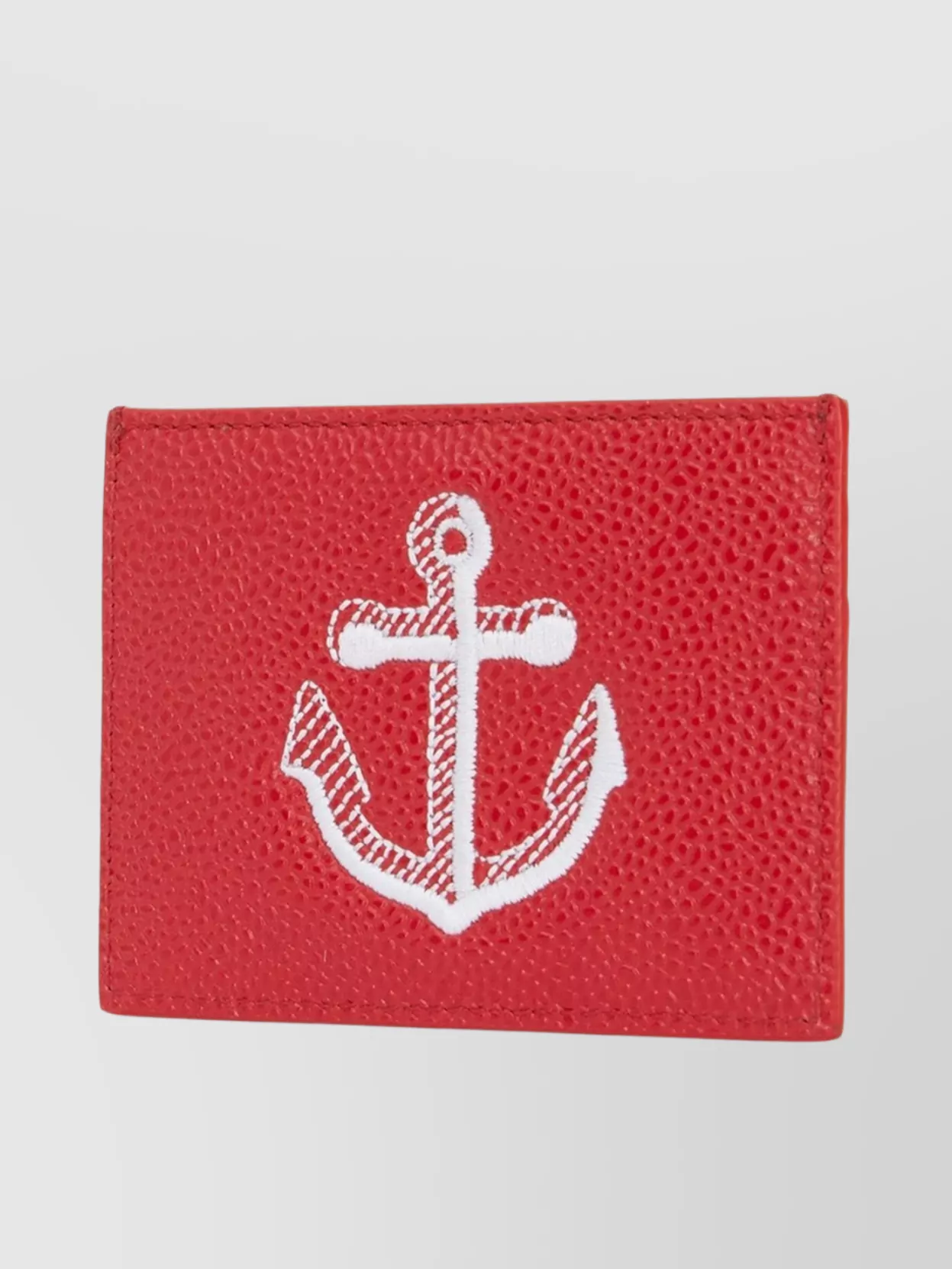 Thom Browne Leather Credit Card Holder With Anchor Motif