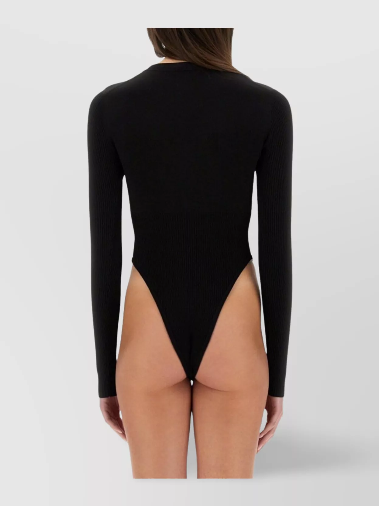 Moschino Logo Ribbed Texture High-Cut Leg Top