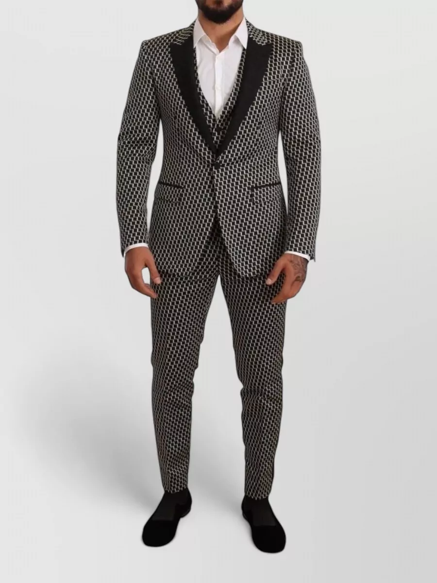 Dolce&Gabbana checked three piece tuxedo suit