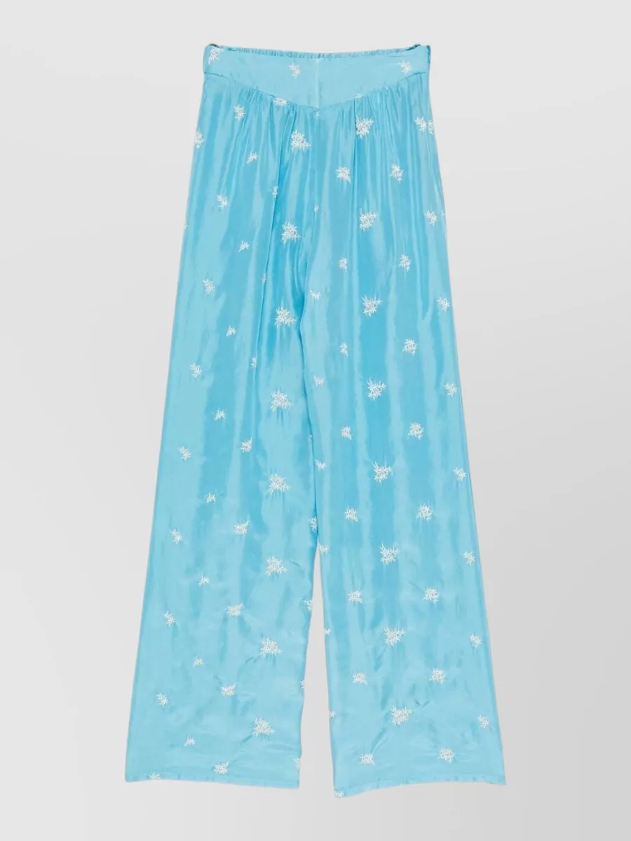 Forte Forte silk floral-embroidered wide-leg trousers