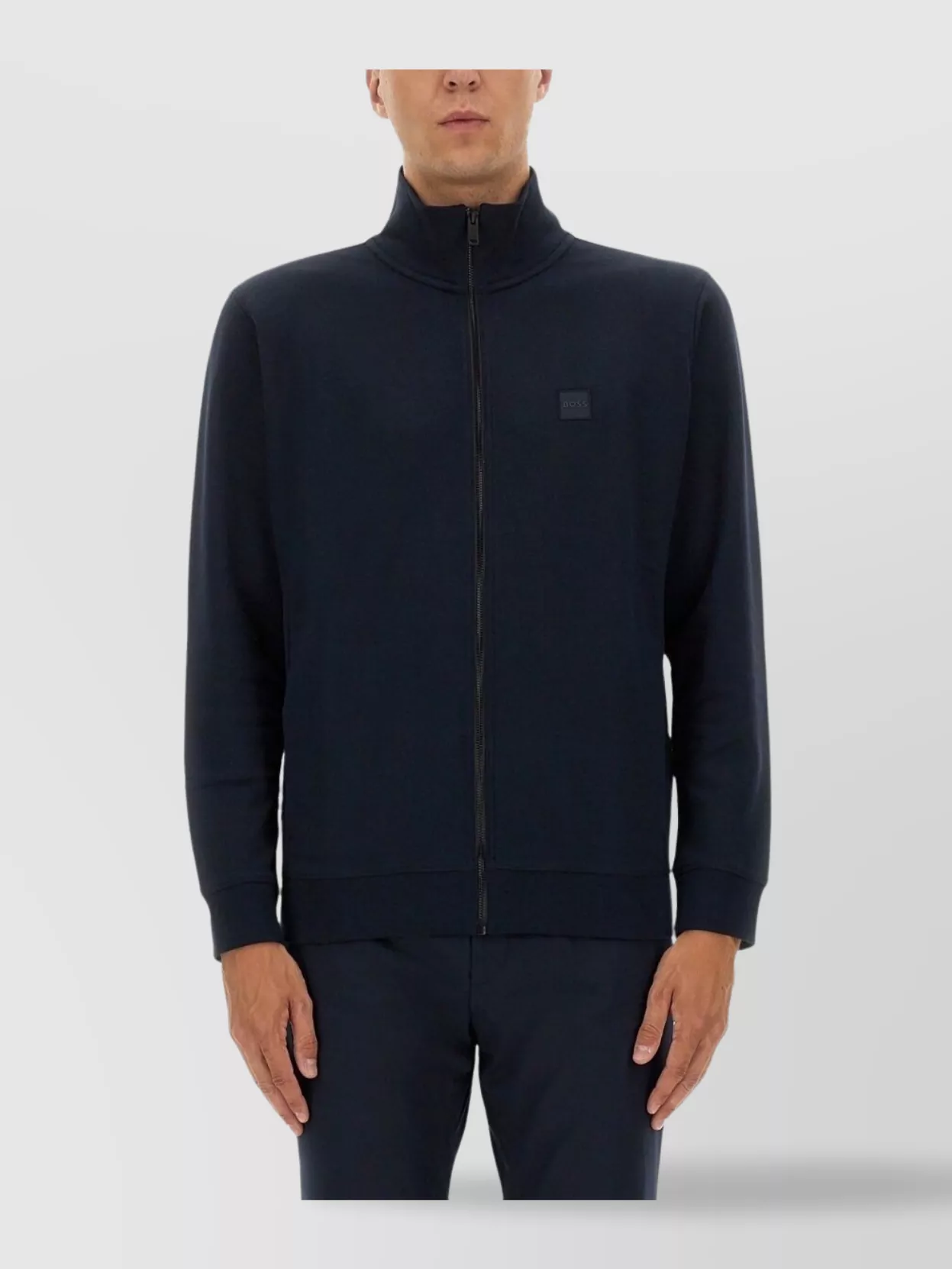 Boss Ribbed High Collar Sweater