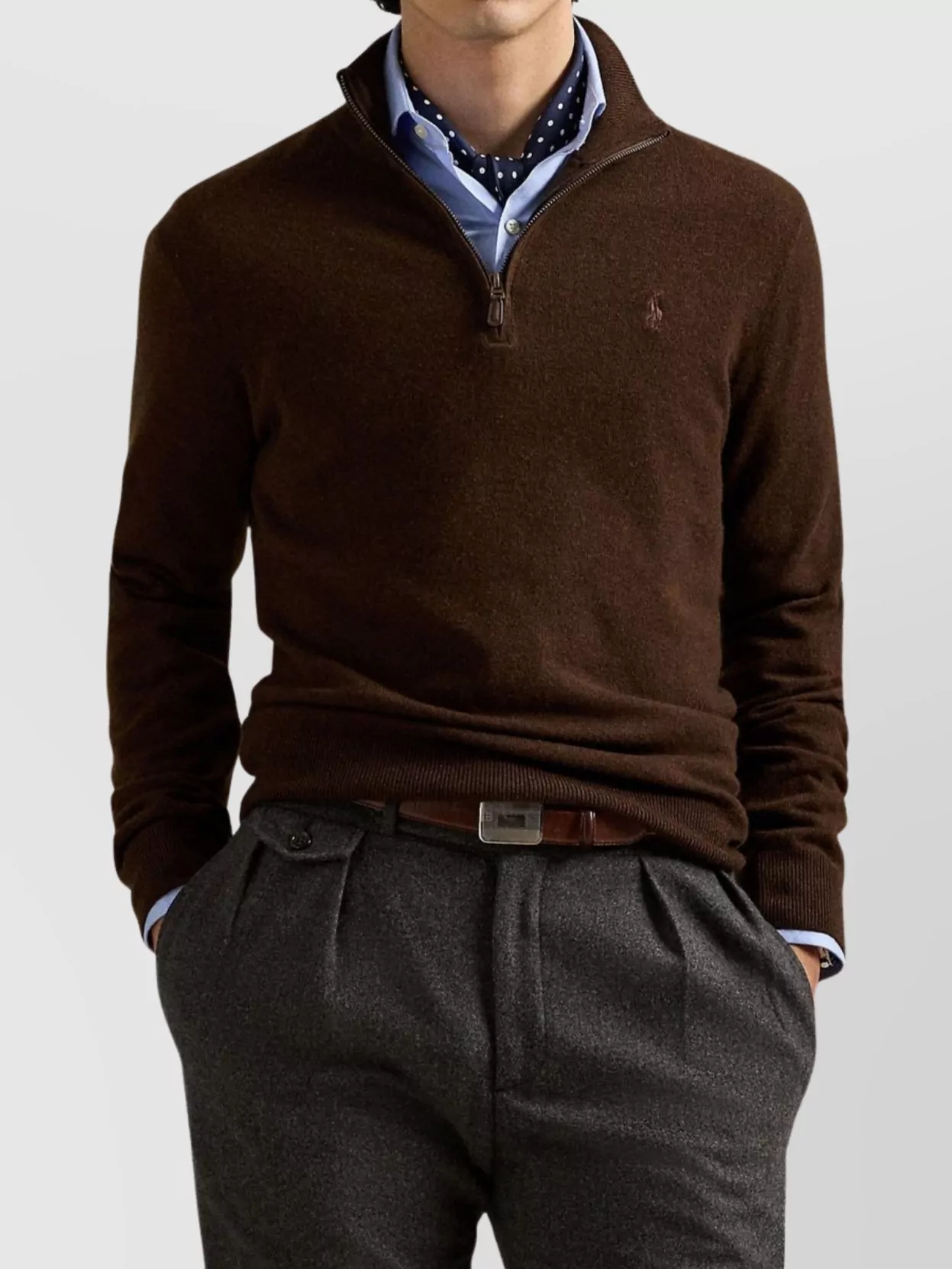 Polo Ralph Lauren Ribbed Cuff And Hem Knit Sweater