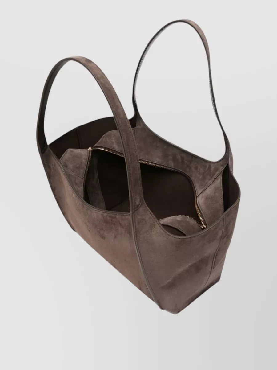 Tod's T Timeless Small Suede Shoulder Bag