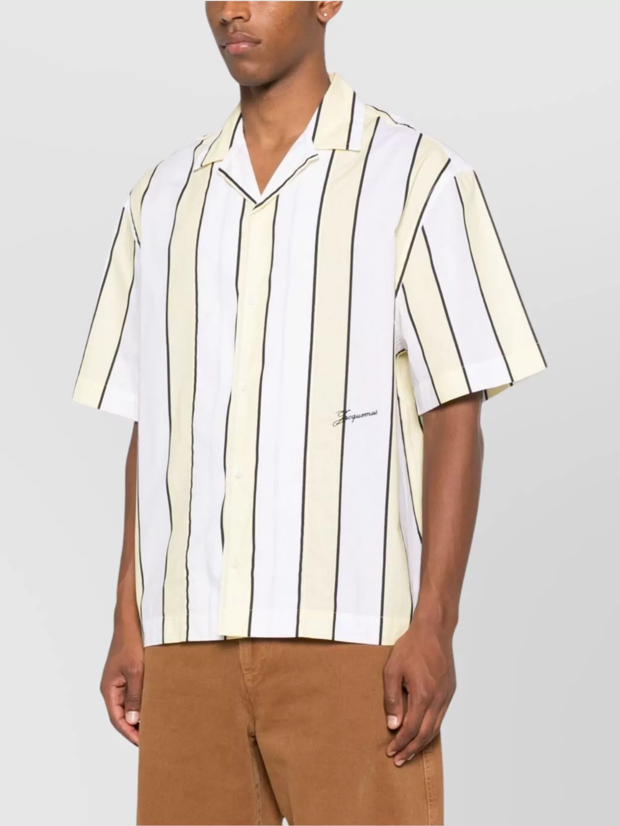 Jacquemus Jean Striped Camp Collar Shirt