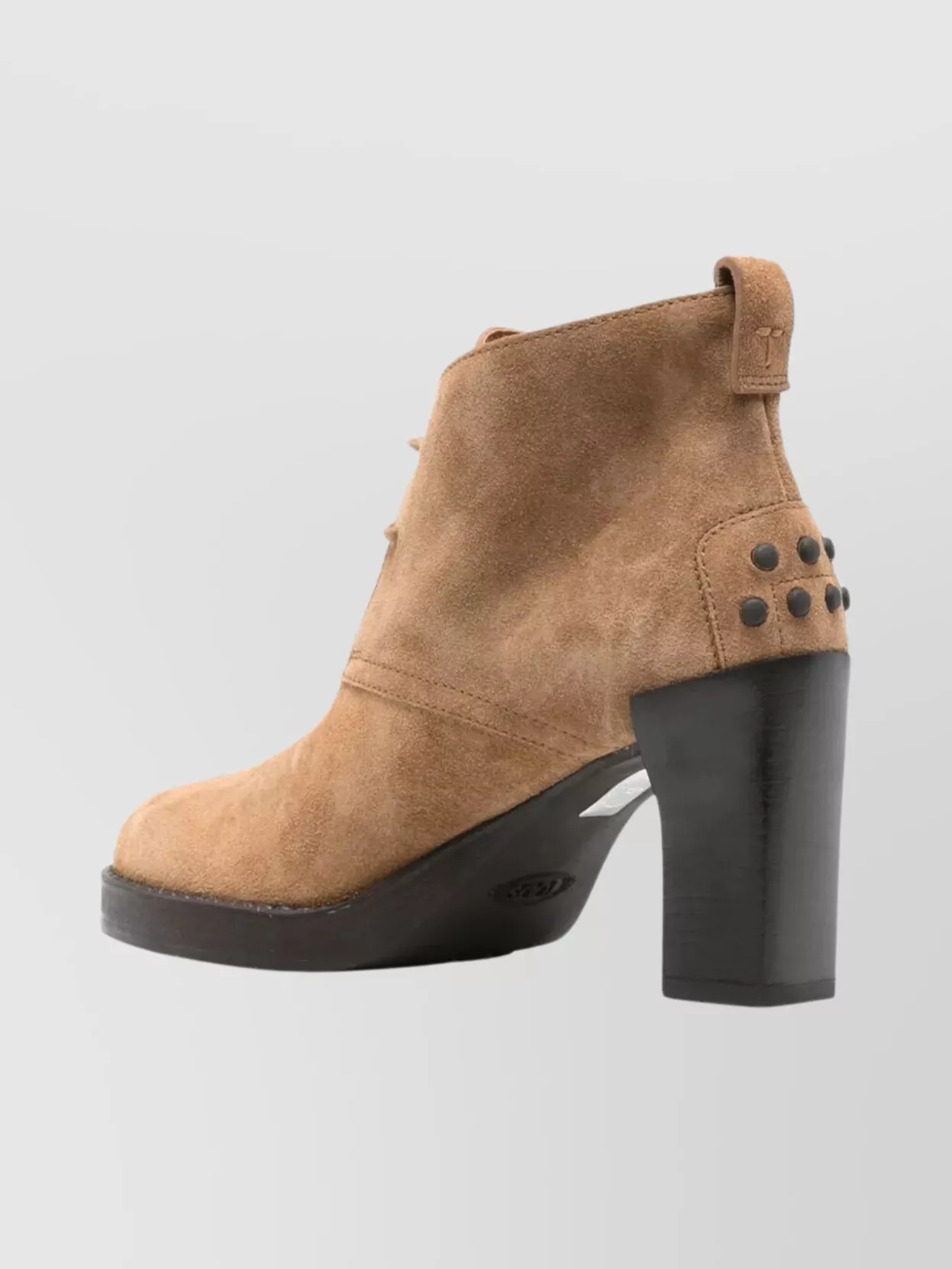 Tod's Suede Ankle Boots Block Heel In Brown
