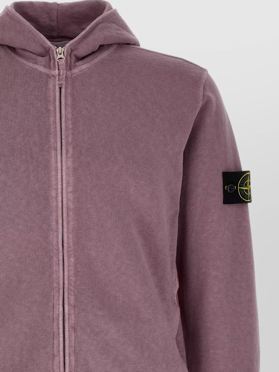 Stone Island Cotton Zip Up Hoodie