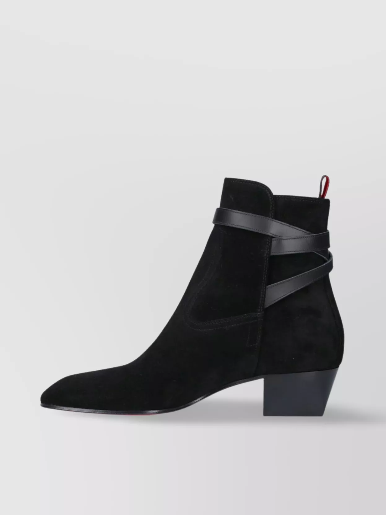 Christian Louboutin Heeled Suede Ankle Boots With Buckle Detail