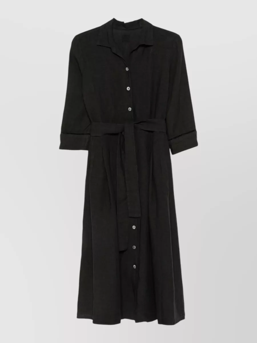 120% Lino Linen belted midi dress