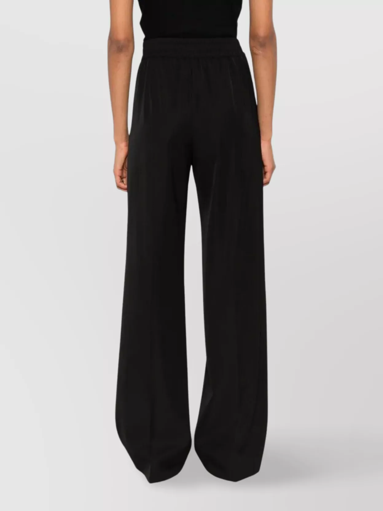 Dolce & Gabbana Straight-leg High Waist Trousers With Wide Leg In Black