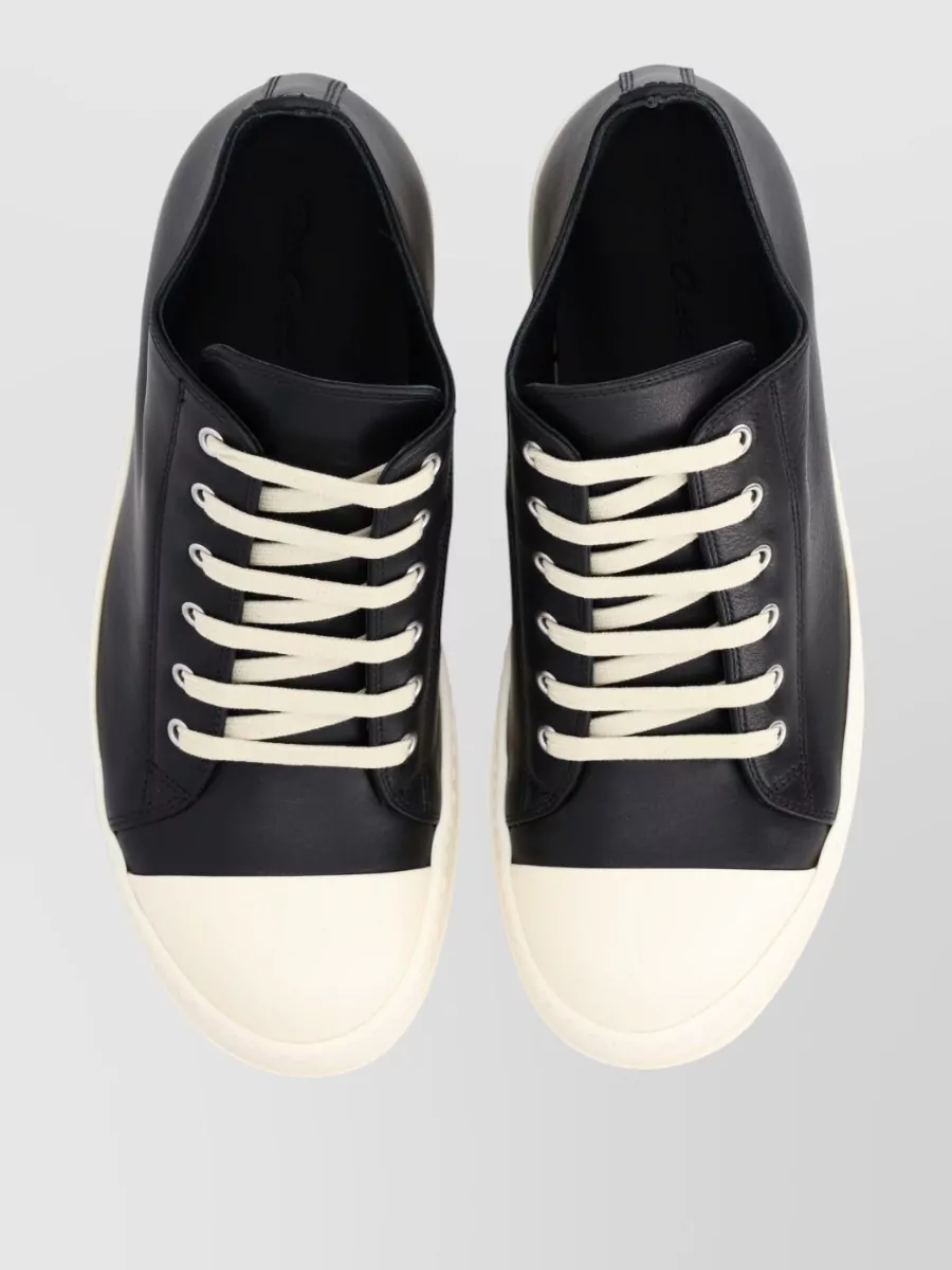 Rick Owens Low Top Sneaker Round Toe Rubber Sole