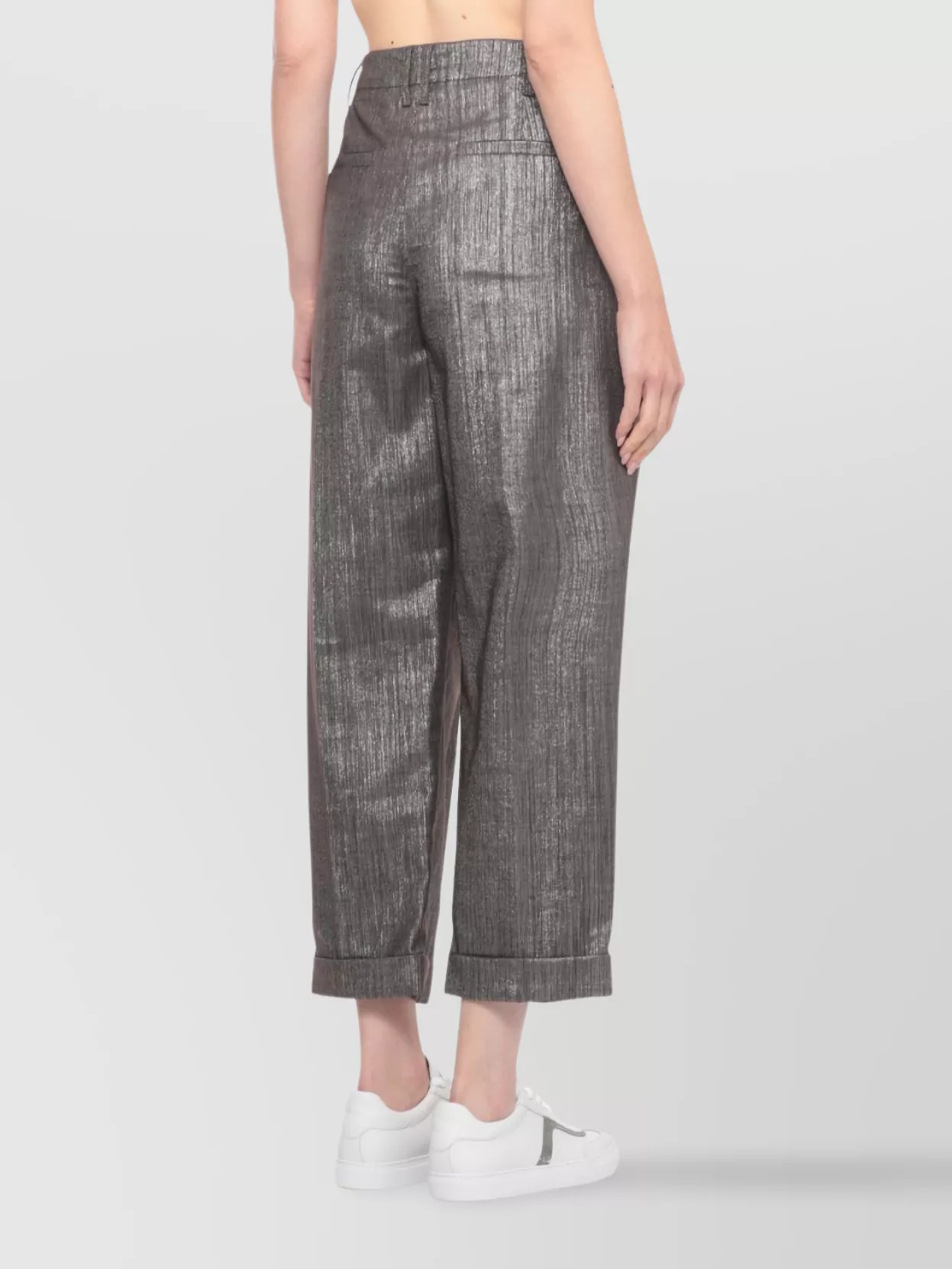 Brunello Cucinelli Wide Leg Trousers Pleated Front In Brown