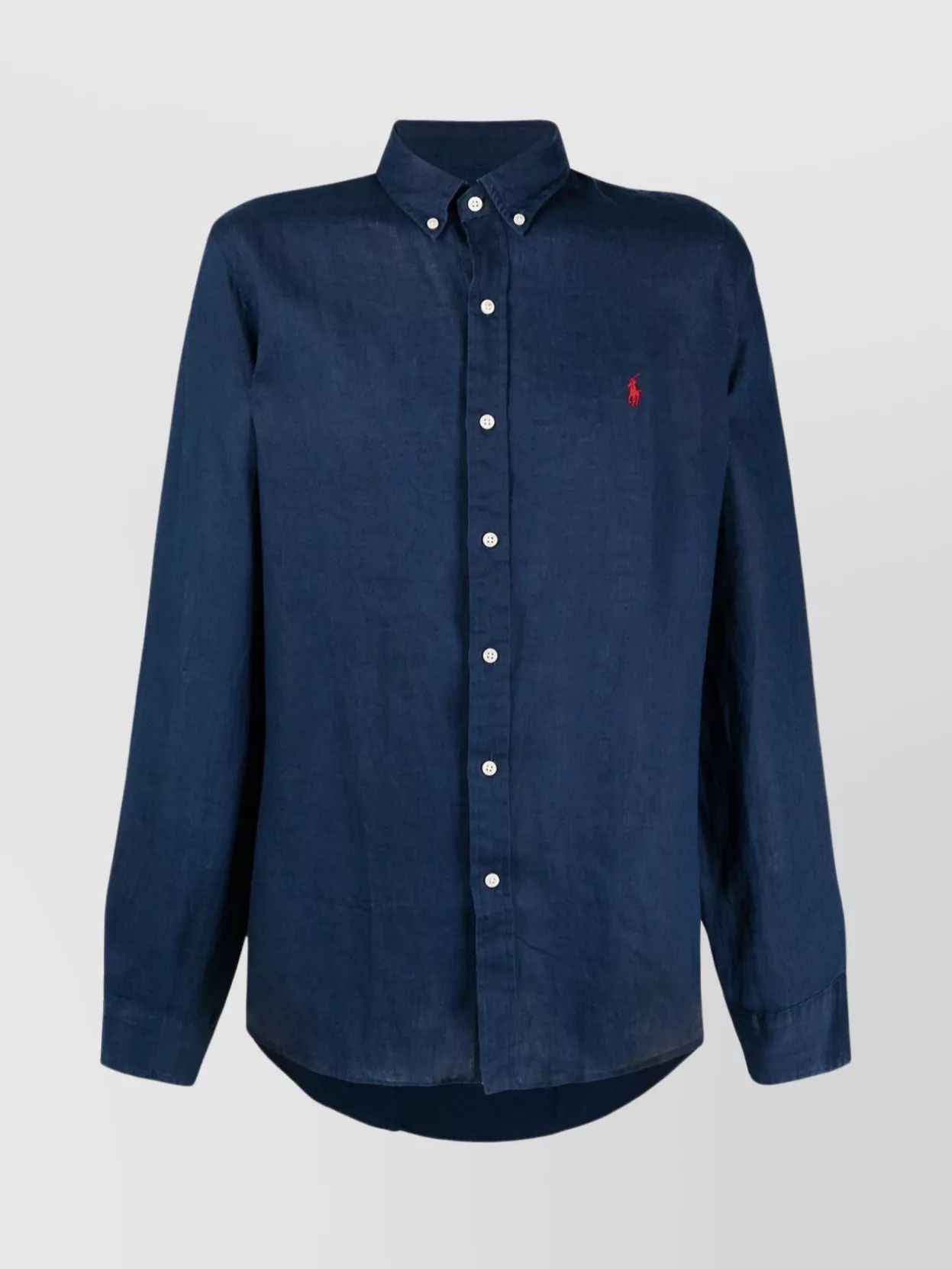 Shop Polo Ralph Lauren Collared Tailored Shirt With Curved Hem