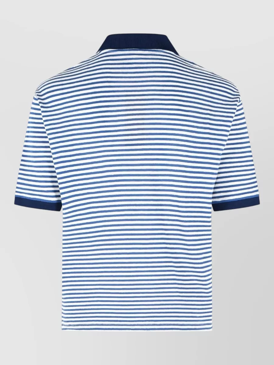 Marni Two-Tone Linen-Blend Polo Shirt