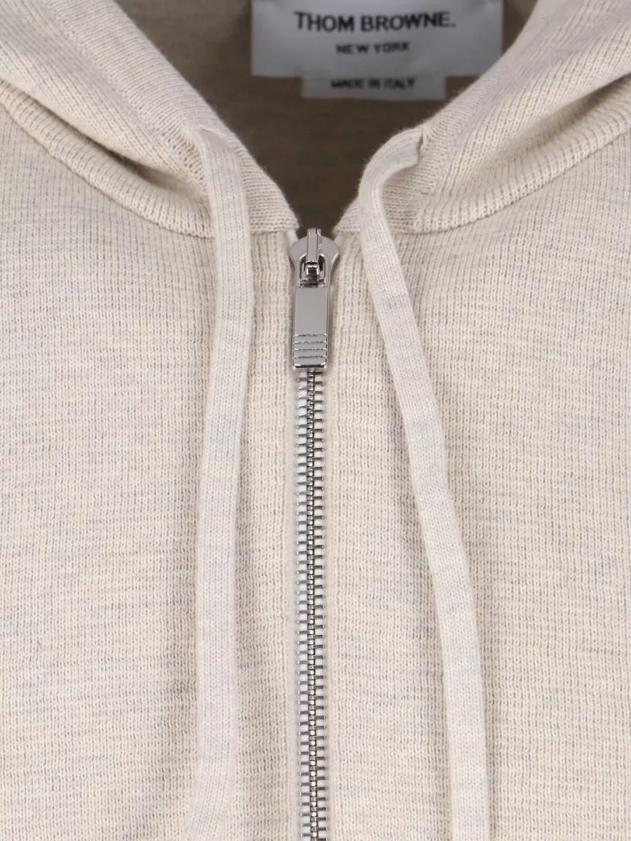 Thom Browne Cotton Hooded Zip Sweatshirt