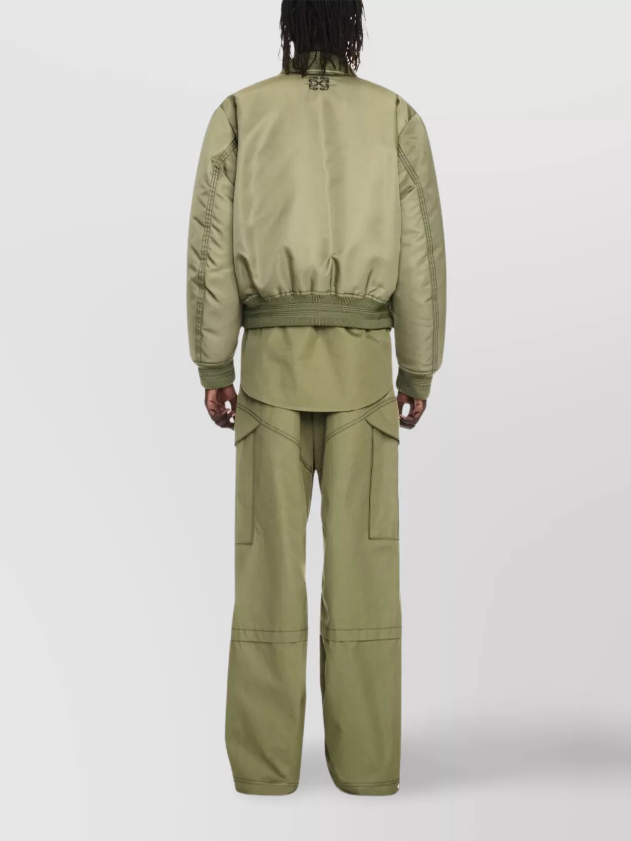 Off-White Embroidered Logo Bomber Jacket