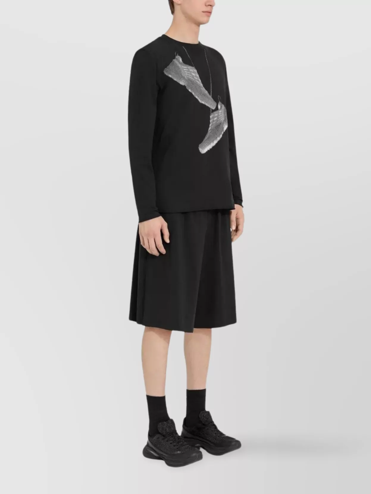 Mm6 Maison Margiela Crew Neck Long Sleeves Graphic Print T-Shirt