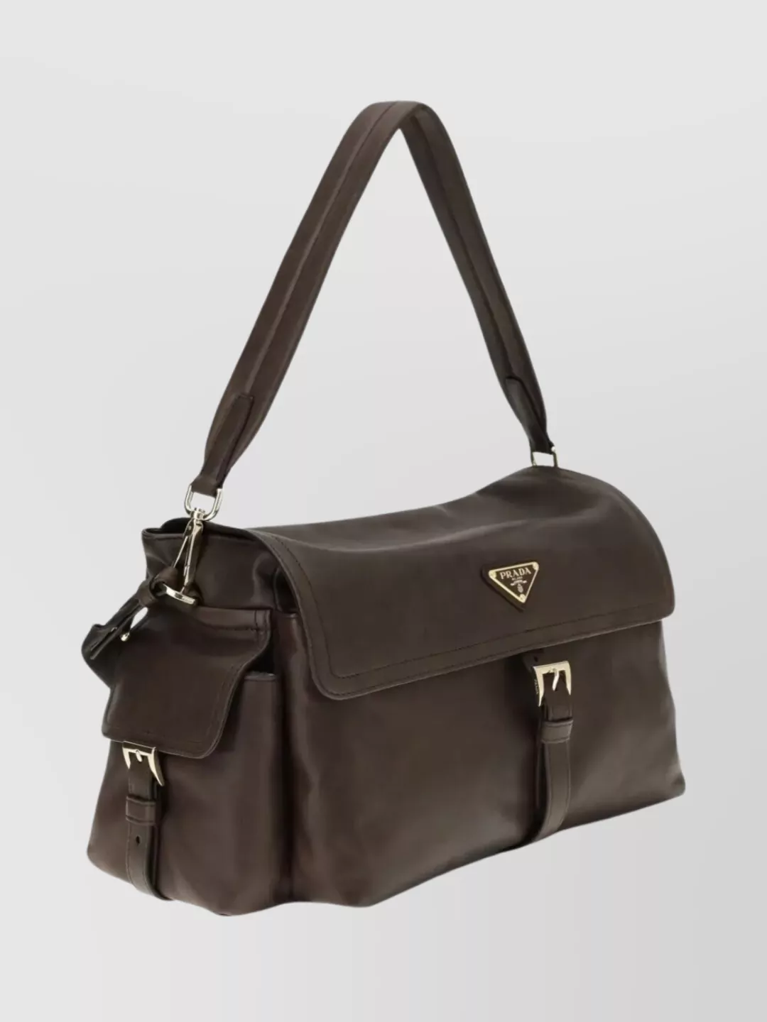 Prada Large Leather Shoulder Bag Flap