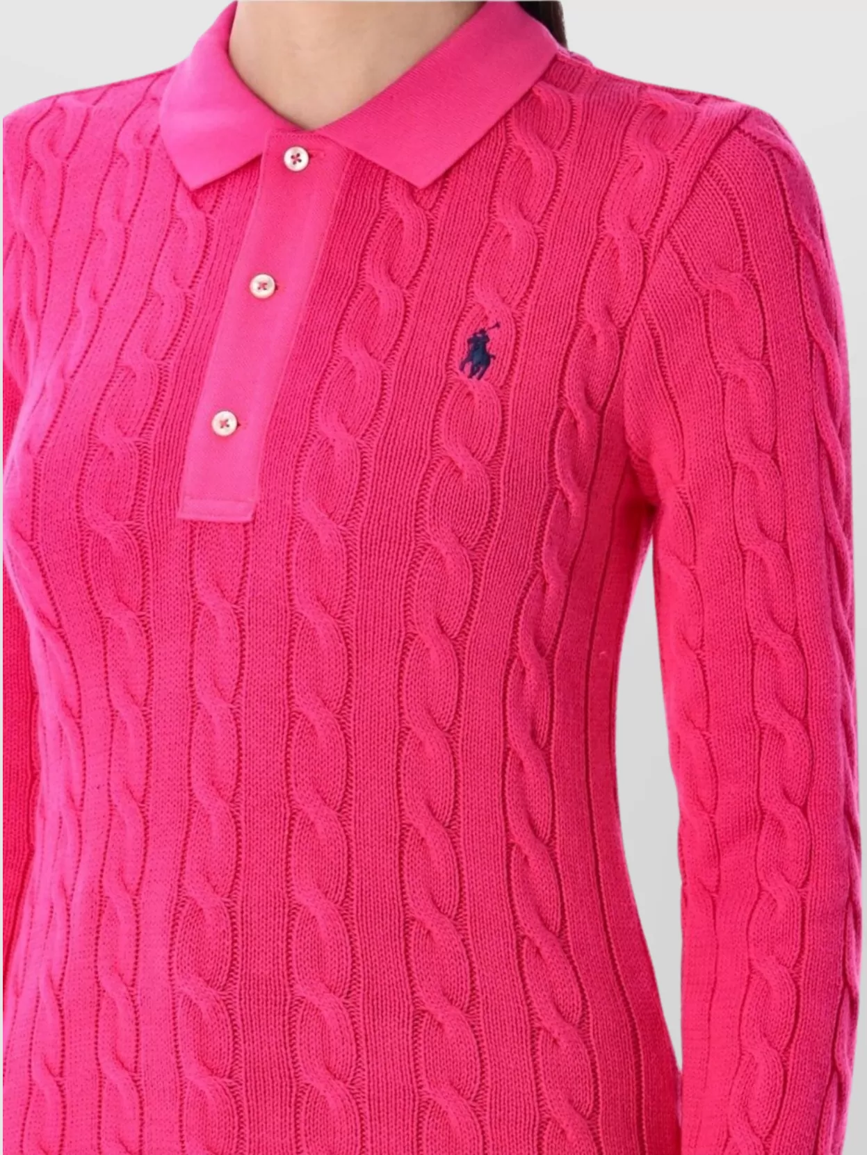 Polo Ralph Lauren Cable Knit Long Sleeve Collar Sweater