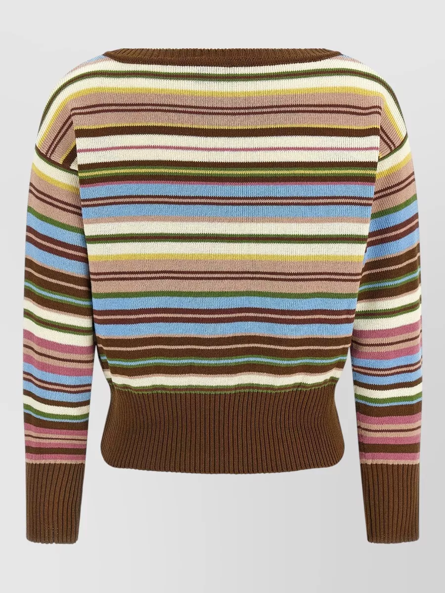 Weekend Max Mara Cotton Striped Sweatshirt